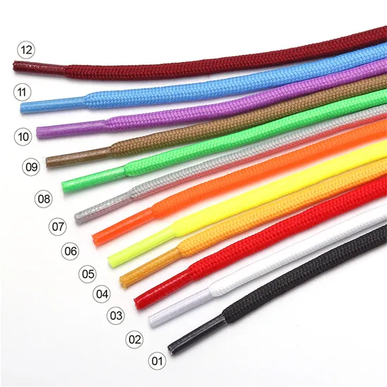 Custom Logo Braided Drawcord Twisted Rope Shoe Lace String Thick Braided Cotton Shoelace for Shoes